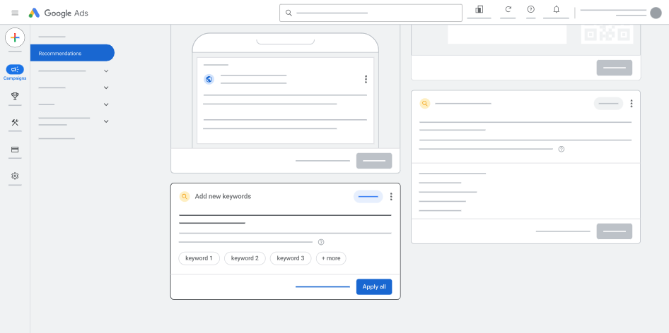 recommadations in google ads