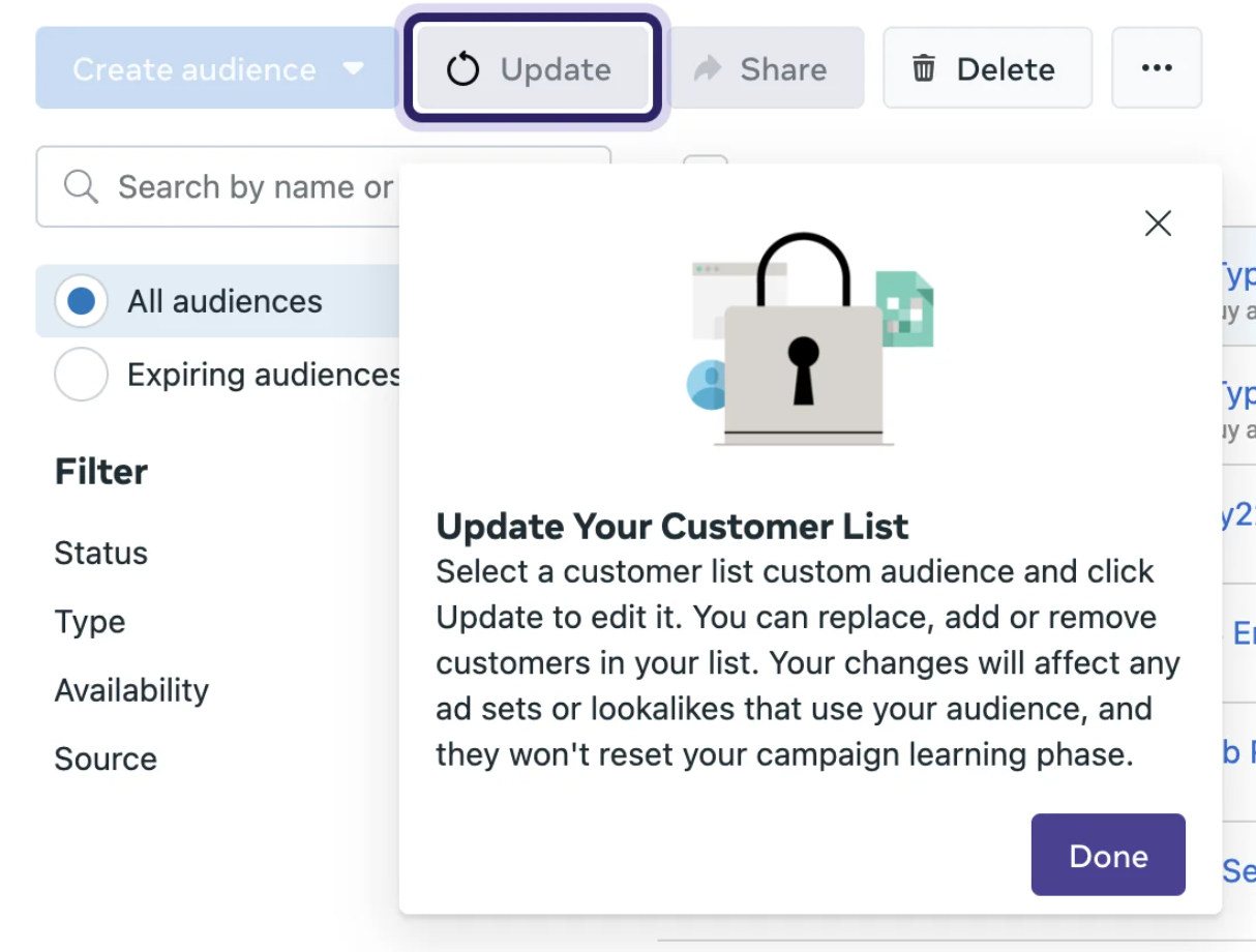 update your custom list